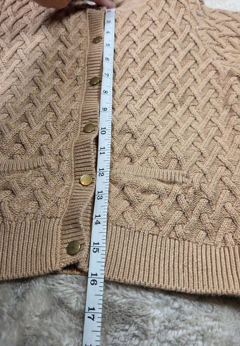 Hope & Henry Girls L 10/12 Herringbone Cable Knit Cardigan Organic Cotton - Picture 6 of 7